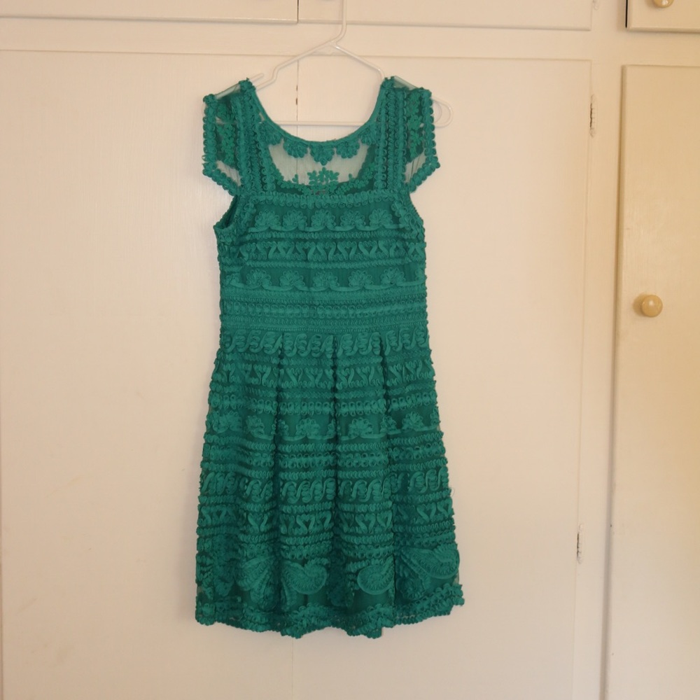 Emerald Green Embroidered Dress